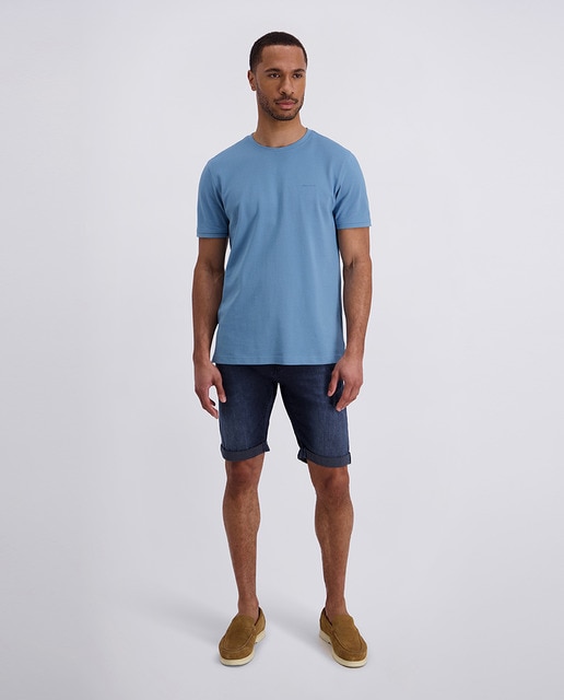 Pierre Cardin - Bermuda denim de hombre tapered fit Airtouch azul oscura.