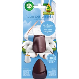 AIR WICK ambientador automático difusor Nube Perfumada Aire Fresco & Algodón con aceites esenciales recambio
