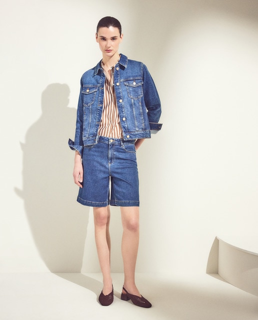Woman El Corte Inglés - Short vaquero de mujer cinco bolsillos liso.