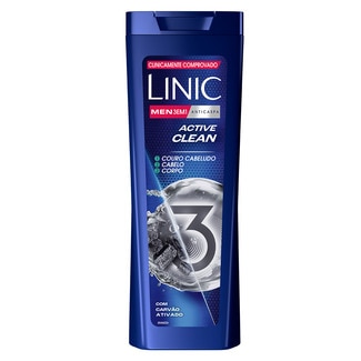Linic Shampo Active Clean 3 em 1 embalagem 360 ml