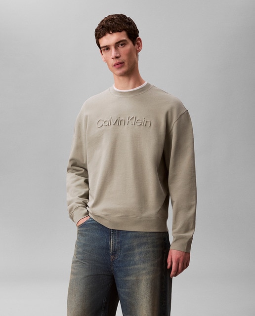 Calvin Klein - Sudadera Hombre con logo relieve.