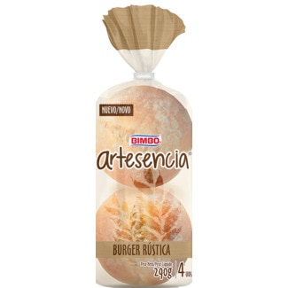 Artesano Pão Rustico Maxi Burguer Pack 4 unidades embalagem 240 g