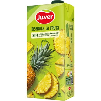 JUVER DISFRUTA bebida de zumo de piña a partir de concentrado sin azúcares añadidos brik 2 l