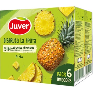 JUVER DISFRUTA Ananassaftgetränk aus Konzentrat ohne Zuckerzusatz 6er-Pack Kartons 200 ml