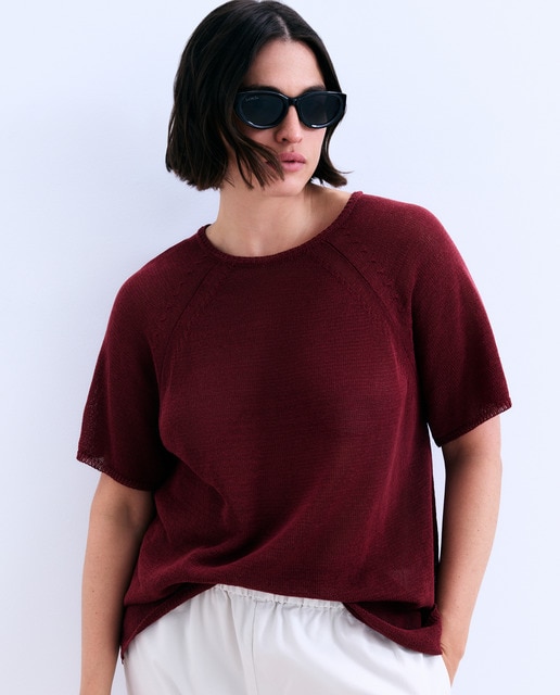 Couchel - Jersey de mujer manga corta de algodón.