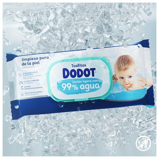 Toallitas húmedas infantiles loción ligera con 99% agua 0% alcohol y perfume envase 60 unidades - Dodot