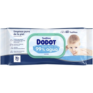 DODOT Baby-Feuchttücher leichte Lotion mit 99% Wasser 0% Alkohol und Parfüm Behälter 60 Einheiten