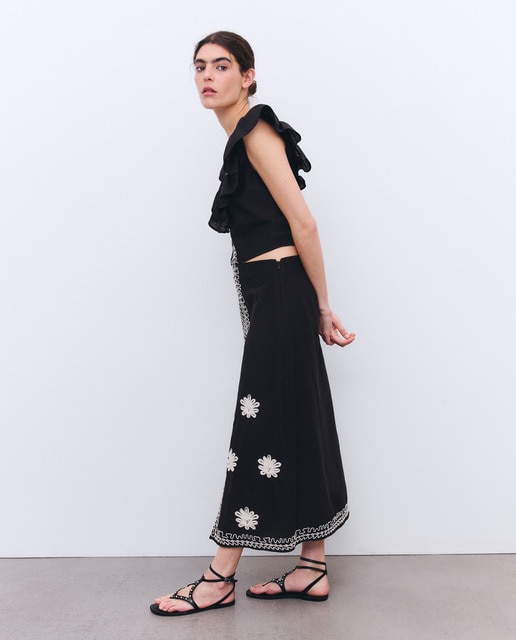 Tintoretto - Falda midi con bordados.
