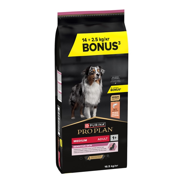 Purina Pro Plan - Pienso para perros adultos medianos Purina Pro Plan Sensitive Skin salmón