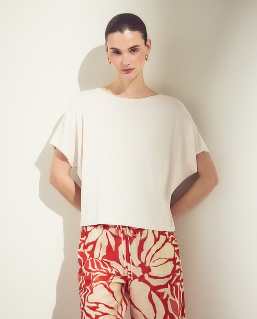 Woman El Corte Inglés - Jersey de mujer crepé con manga caída.