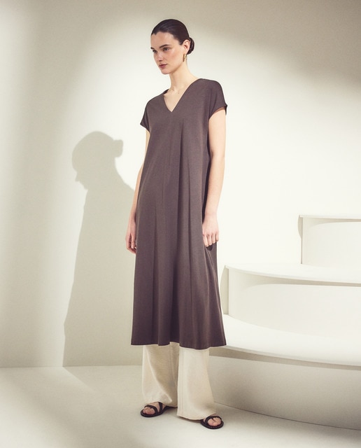 Woman El Corte Inglés - Vestido manga corta liso de mujer.