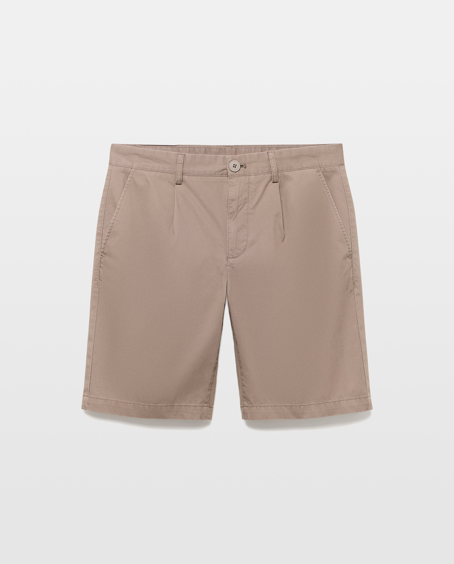 Bermuda hombre chino con pinzas Marrón-4