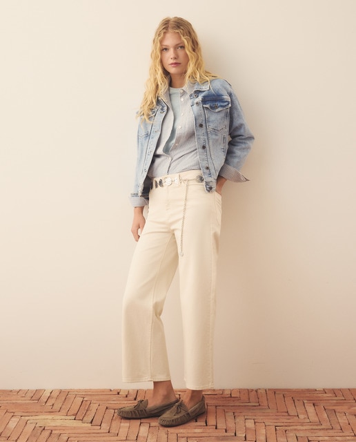 Southern Cotton - Pantalón marine 5 bolsillos color de mujer.