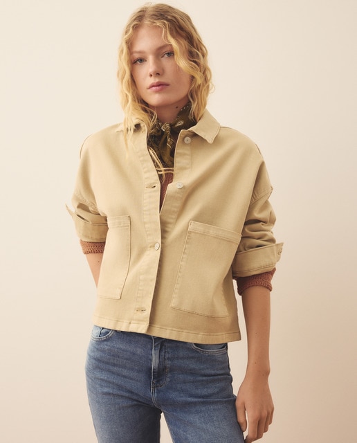 Southern Cotton - Cazadora de mujer con bolsillos.