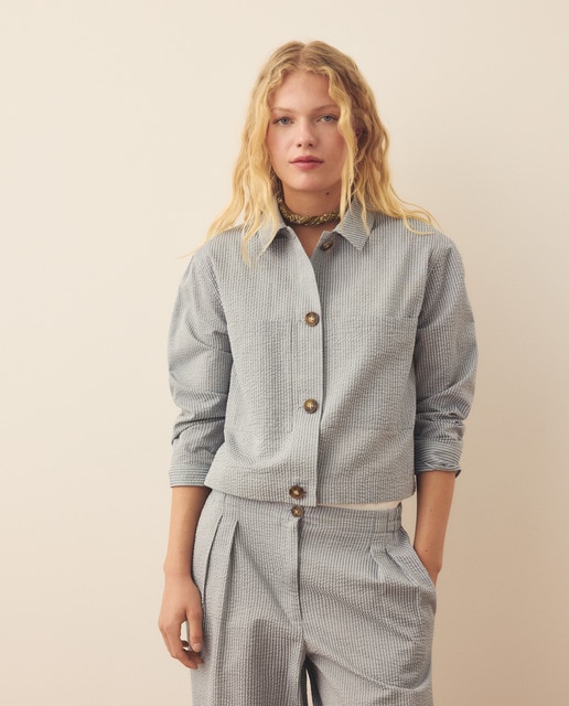 Southern Cotton - Blazer lisa seersucker de mujer.