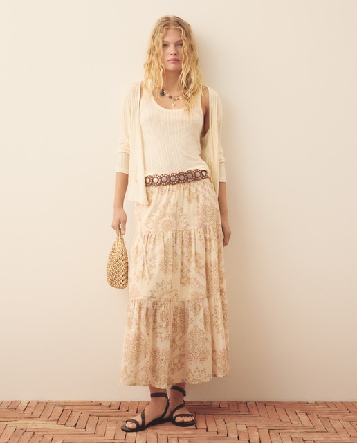 Southern Cotton - Falda de algodón estampada de mujer.