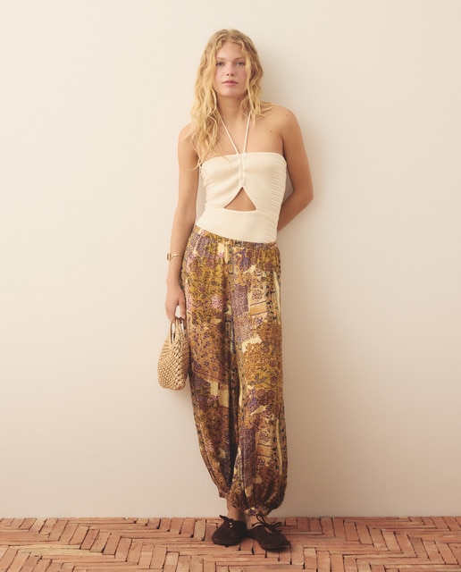Southern Cotton - Pantalón bombacho de mujer estampado.
