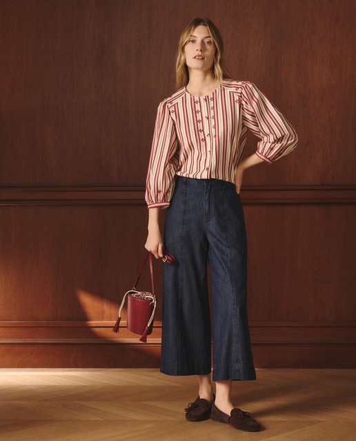 Lloyd's - Vaquero de mujer cropped con pespuntes.