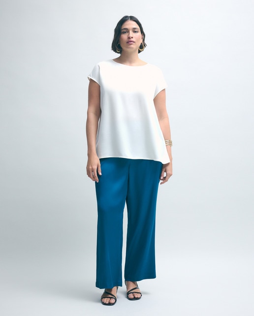 Couchel - Pantalón ancho fluido de mujer satinado.