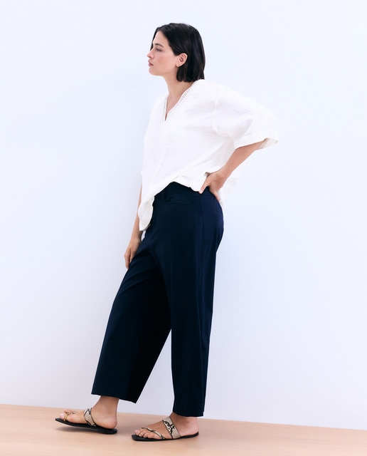 Couchel - Pantalón ancho de algodón de mujer.