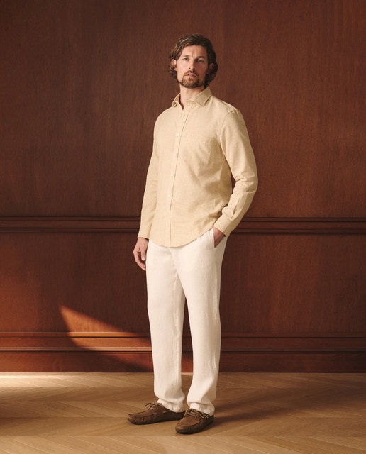 Lloyd's - Pantalón de lino de hombre con cordón.