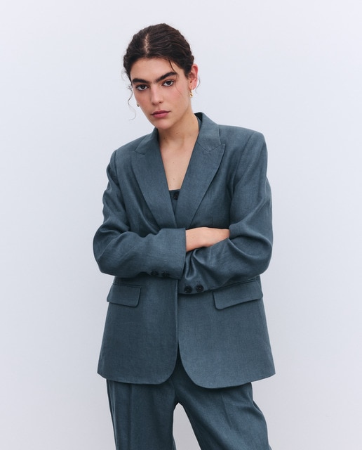 Tintoretto - Blazer traje lino de mujer.