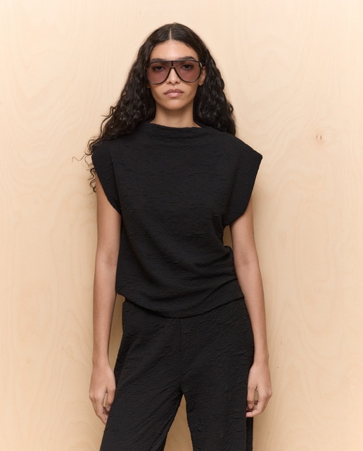 Easy Wear - Camiseta de mujer sin mangas tejido estructura.
