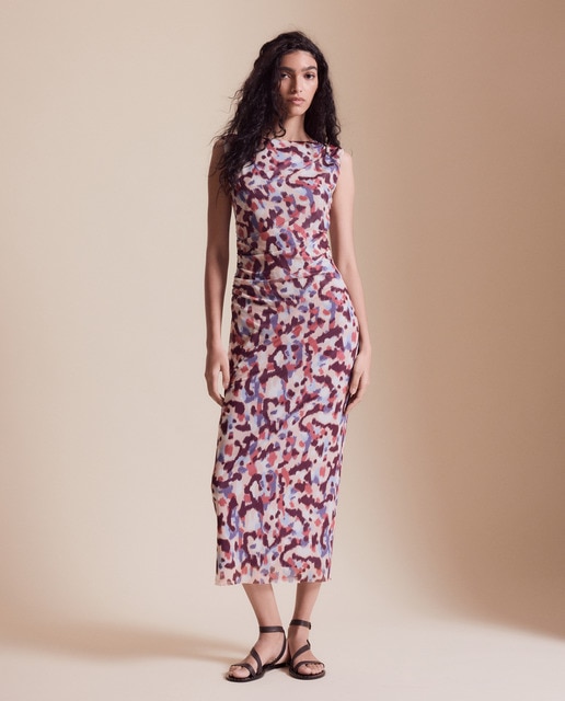 Easy Wear - Vestido largo con tul estampado.