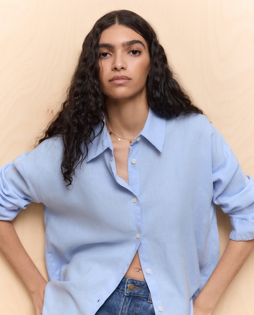 Easy Wear - Camisa de manga larga lisa de mujer.
