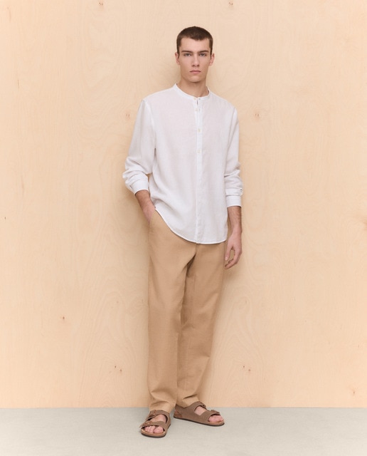 Easy Wear - Pantalón algodón de hombre con cordón aspecto rústico.