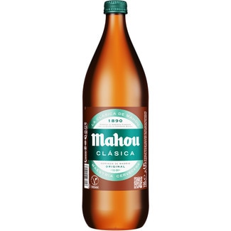MAHOU CLASICA cerveza rubia original botella 1 l