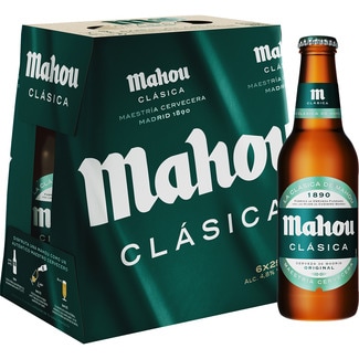 MAHOU CLASICA Helles Original-Bier, 6er-Pack Flaschen 25 cl