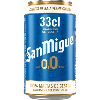 SAN MIGUEL 0,0 cerveza sin alcohol lata 33 cl