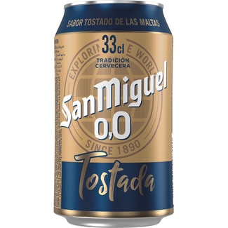 SAN MIGUEL 0,0 cerveza tostada sin alcohol lata 33 cl