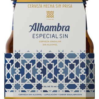ALHAMBRA ESPECIAL alkoholfreies einzigartiges helles Bier 6er-Pack Flaschen 25 cl
