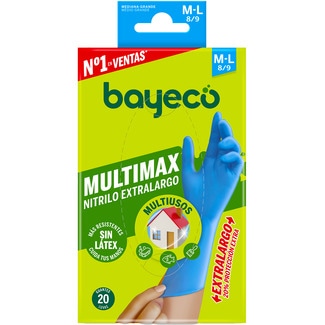 BAYECO extralange Nitril-Handschuhe Multimax Größe M-L Karton 20 Einheiten