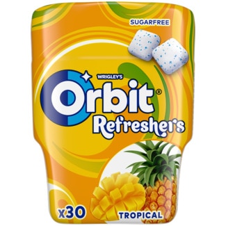 Orbit Pastilha Elástica Refresh Tropical embalagem 67 g