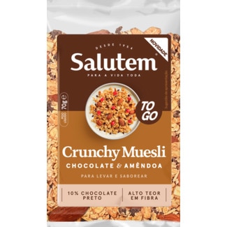 Salutem Muesli de Amêndoa Crunch e Chocolate embalagem 70 g