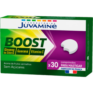 Juvamine Boost Vitamina C Giseng e Guaraná embalagem 30 unidades