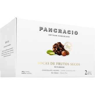 PANCRACIO rocas de chocolate negro con frutos secos sin gluten pack 2 envases 140 g
