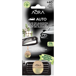 AURA ambientador de coche Flor de Algodón colgante & pinza Blister 1 Einheit