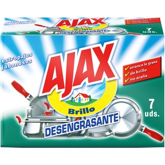 AJAX estropajo brillo jabonoso desengrasante caja 7 unidades