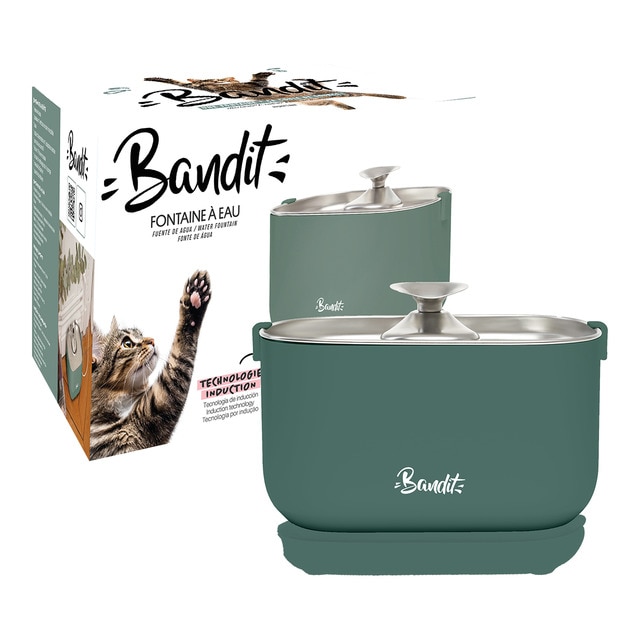 Bandit - Fuente de agua eléctrica con cable para gatos y perros pequeños Bandit