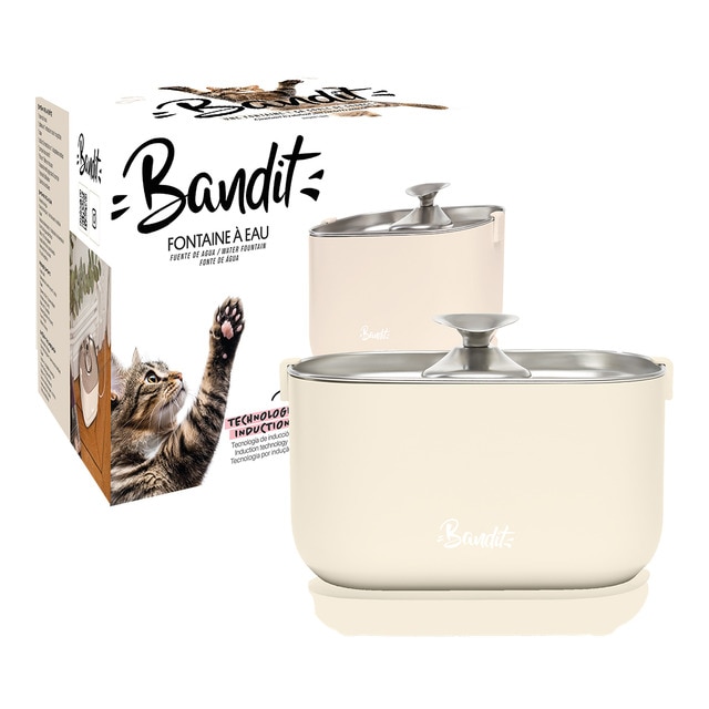 Bandit - Fuente de agua eléctrica con cable para gatos y perros pequeños Bandit