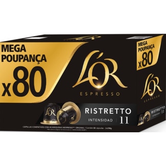 L'Or Cápsulas de Café Ristreto frasco 80 unidades