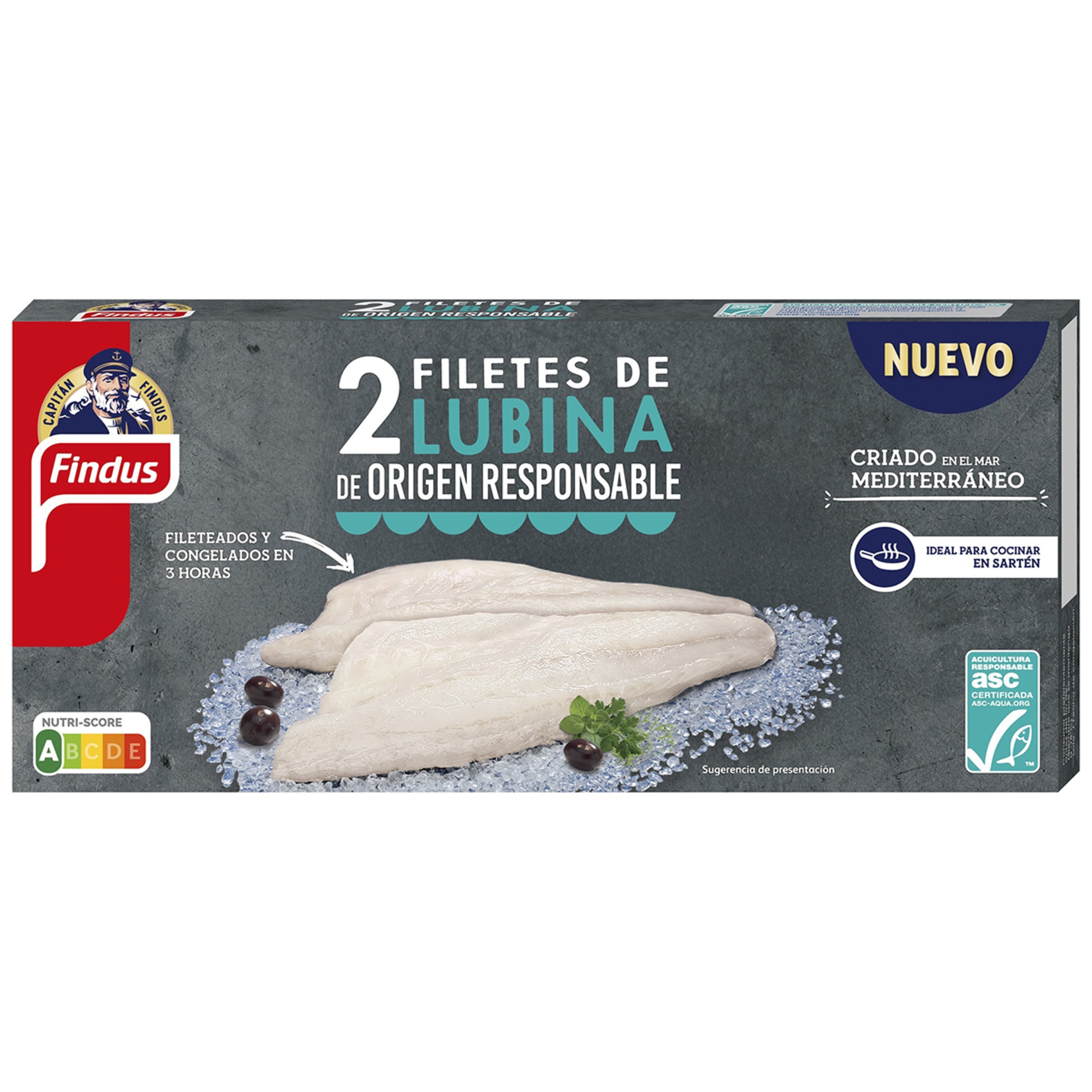 lubina en filetes 2 unidades criado en el mar Mediterráneo