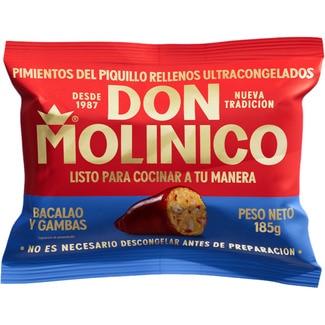 DON MOLINICO pimientos del piquillo rellenos de bacalao y gambas 4 unidades bolsa 185 g