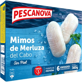 PESCANOVA mimos de merluza sin piel 6 unidades estuche 360 g