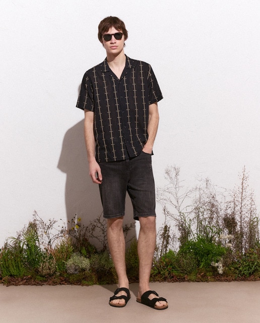 Green Coast - Bermuda denim strecht de hombre.