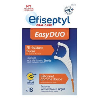 EFISEPTYL flosser dental Easy Duo para dientes sensibles blister 18 units